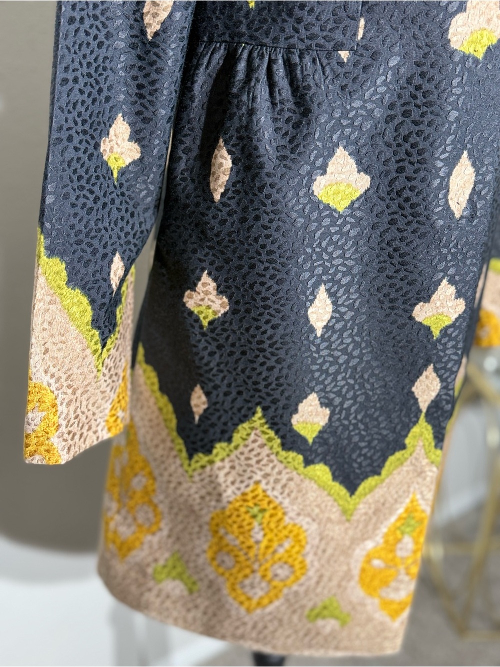 Anthropologie Elevenses Embroidered Silk Blend Coat Sz 0 - Picture 3 of 15
